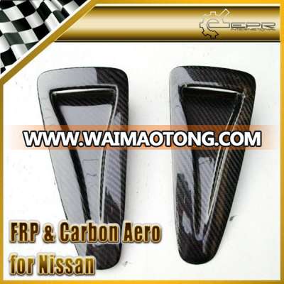 For Nissan R35 GTR GT-R Carbon Fiber Hood Bonnet Vents Scoop with NO tunnel 2Pcs