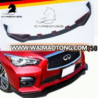 FOR INFINITI Q50 2013+ AUTO CARBON FIBER FRONT BUMPER LIP SPOILER