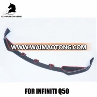 FOR INFINITI Q50 SPORT CARBON FIBER FRONT BUMPER LOWER LIP SPOILER 2013+